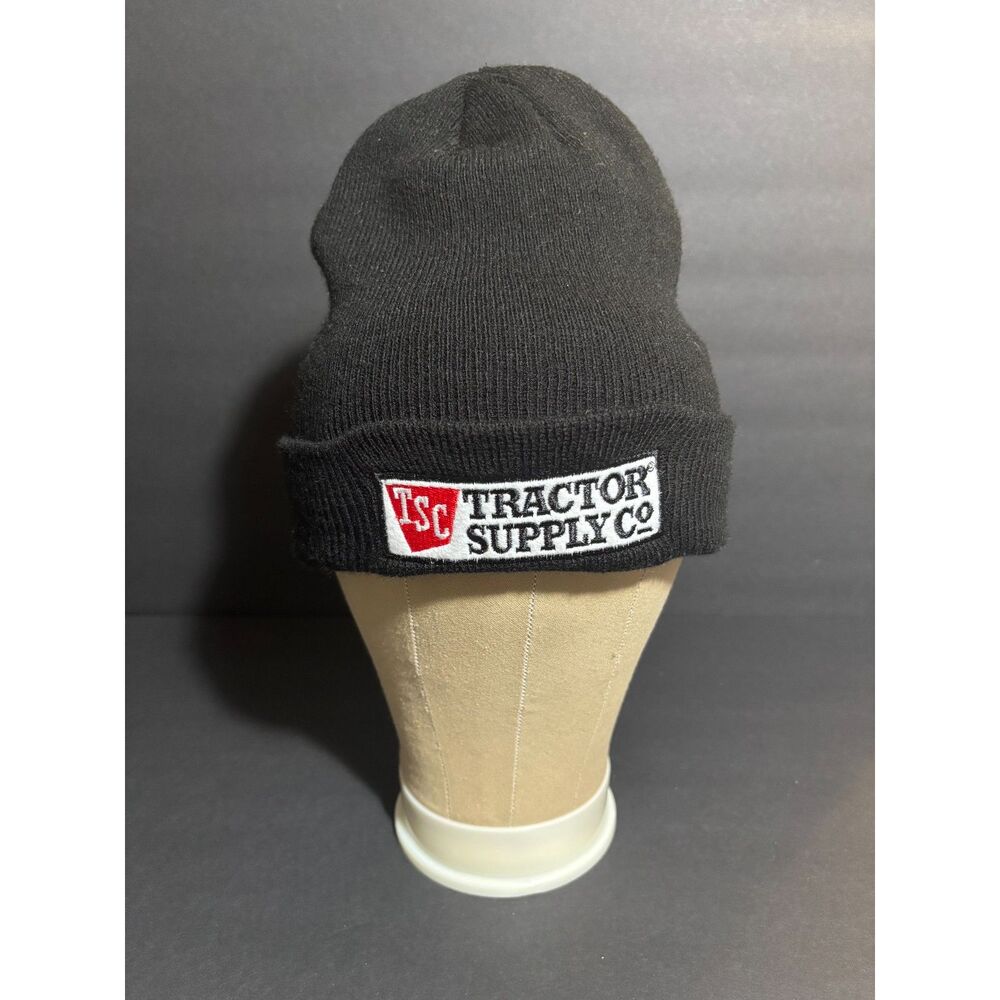 Tractor Supply Co TSC Knit Beanie Winter Hat Black Cuffed One Size